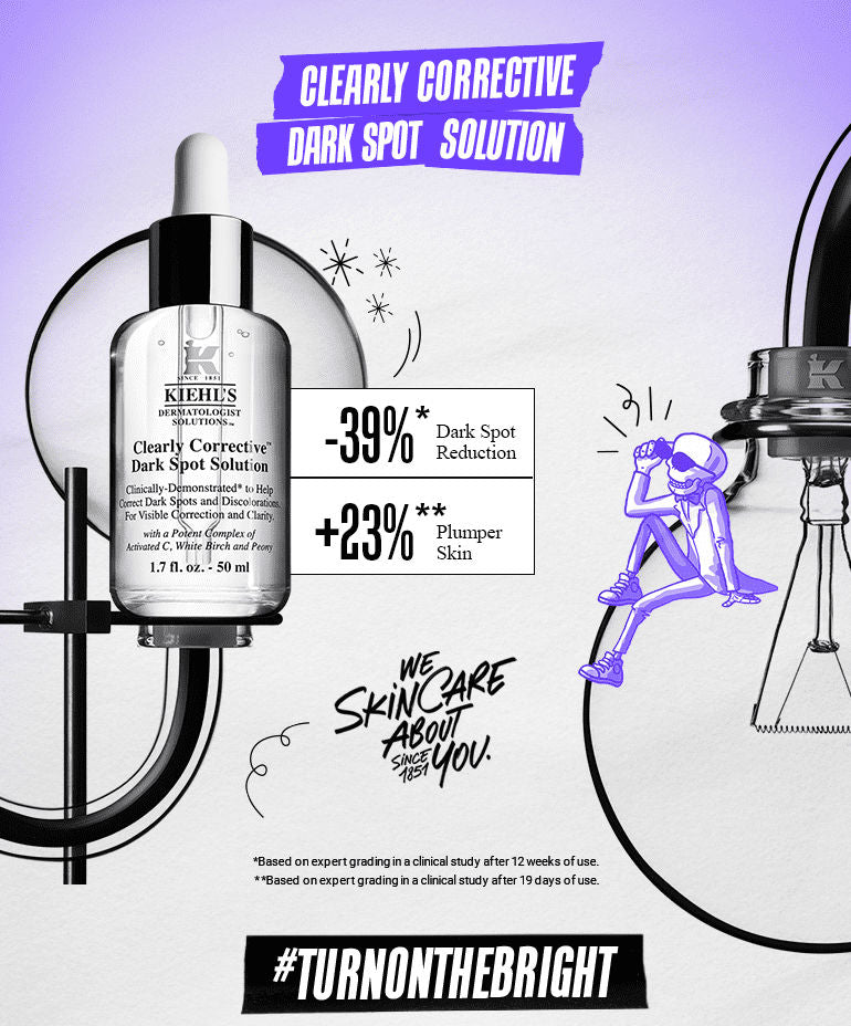Kiehl's Clearly Corrective Dark Spot Solution serum bottle with dropper, showcasing its premium packaging and clear - Image 2