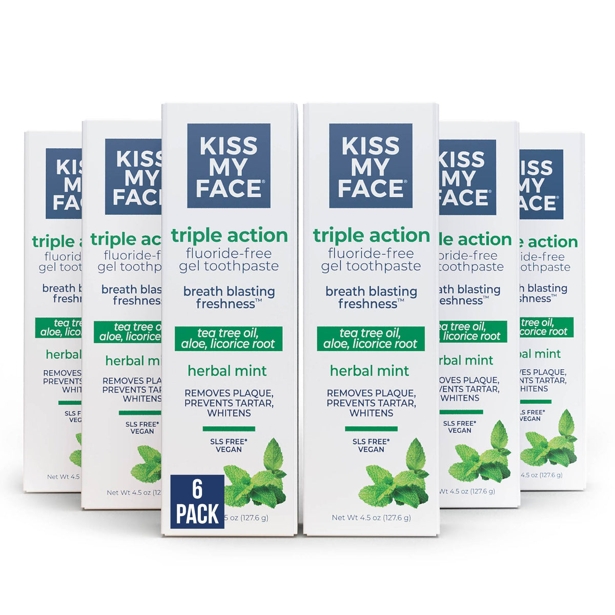 Kiss My Face Triple Action Cool Mint Gel Fluoride Free Toothpaste
