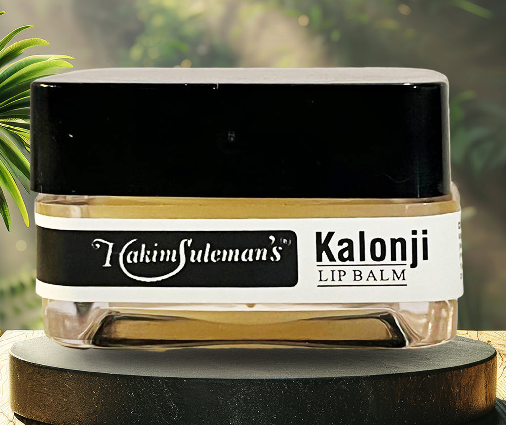 Atiya Herbs Kaloonji Lip Balm, a natural blend for daily lip care, shown in its elegant packaging. - Image 4