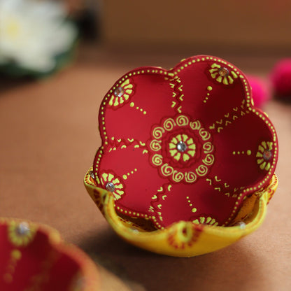  Kanti Handpainted Terracotta Diya (Set Of 4)