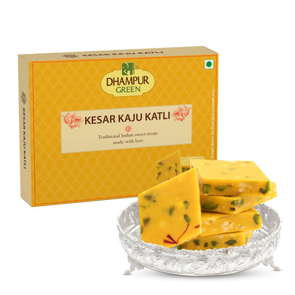Dhampur Green Kesar Kaju katli - PUSHMYCART
