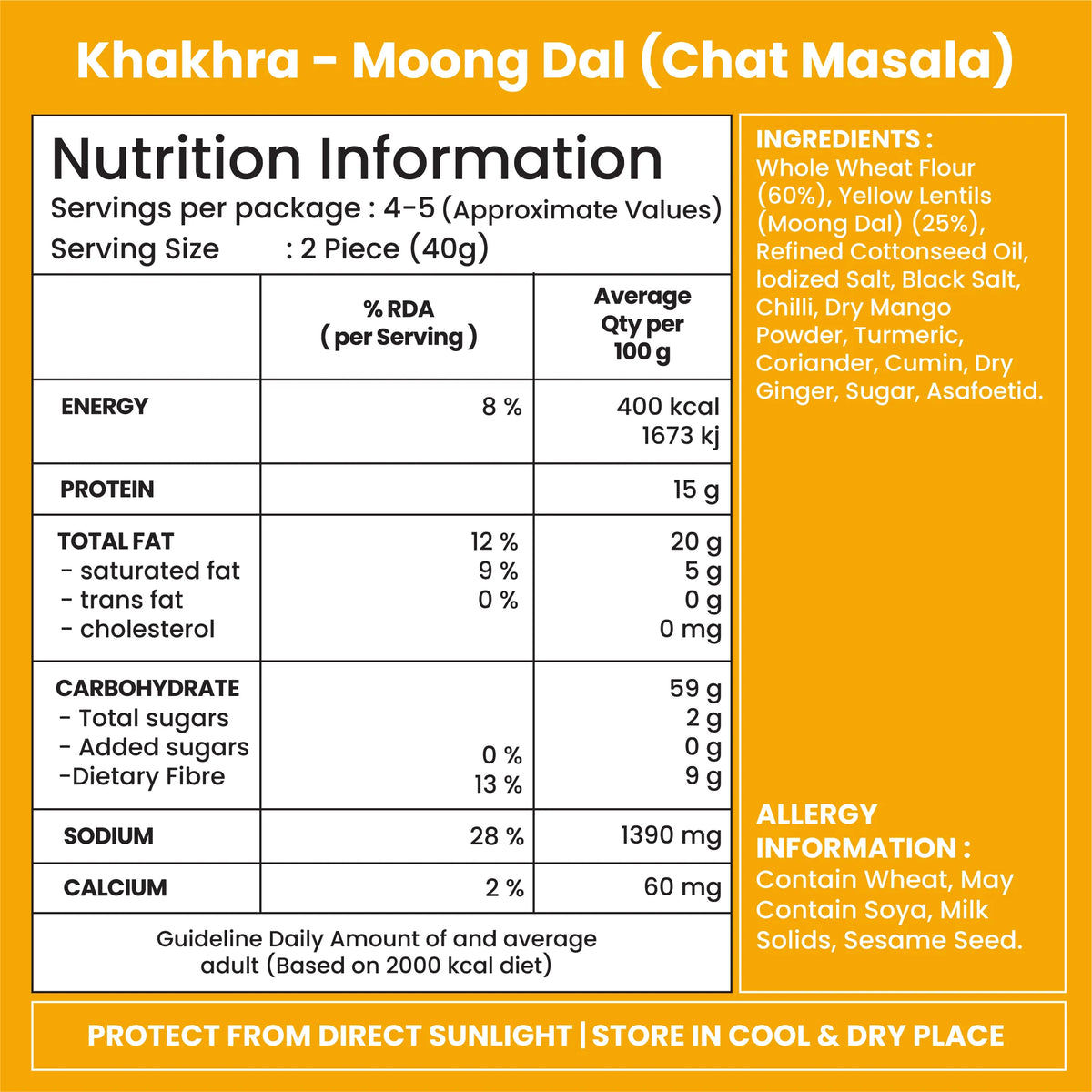 Jabsons Foods Moong Dal Khakhra