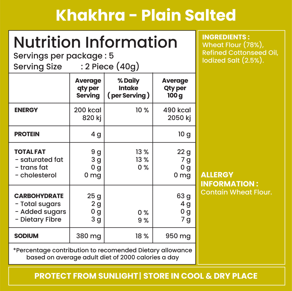 Jabsons Foods Salted Khakhra