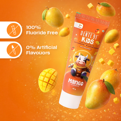 Close-up of Dente91 Kids toothpaste texture