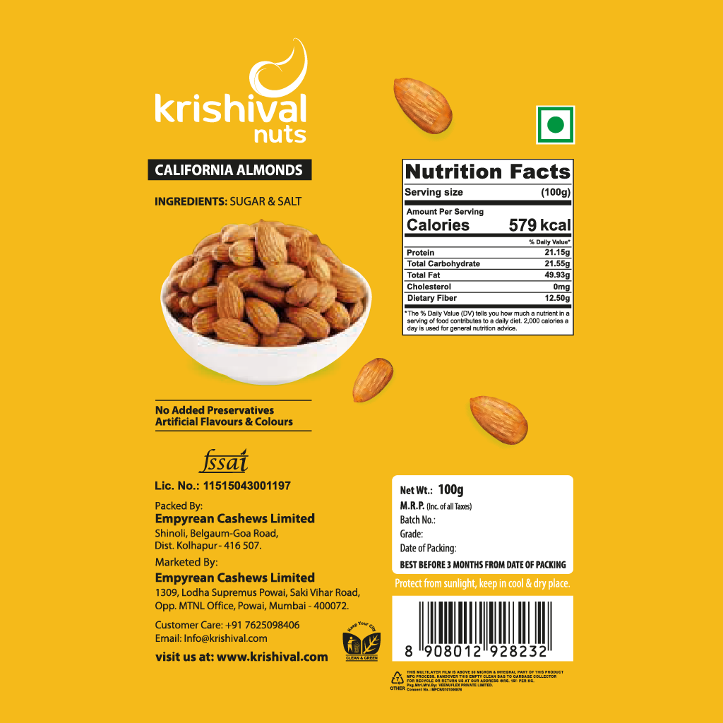Krishival California Salted Almonds
