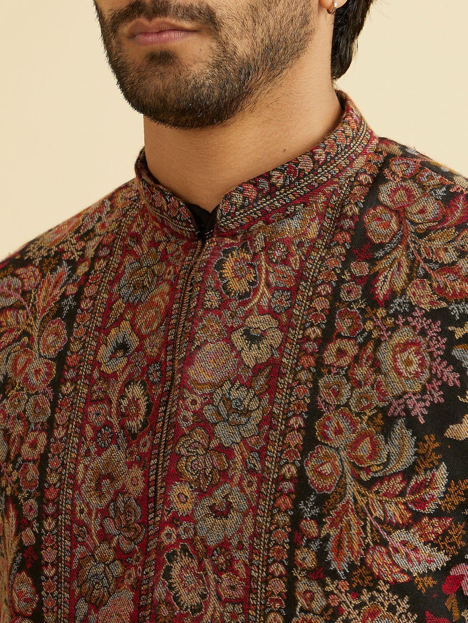 Manyavar Black Enigmatic Kurta Jacket Set - view 2