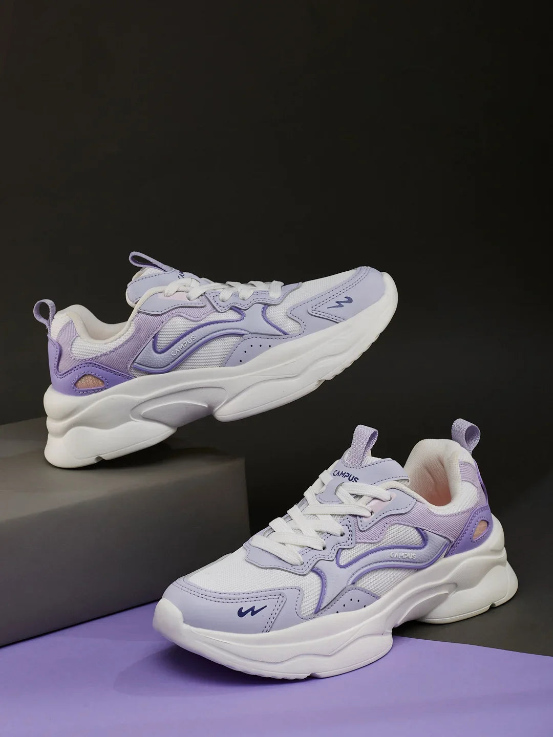Campus LODGE White Womens Sneakers wht prpl
