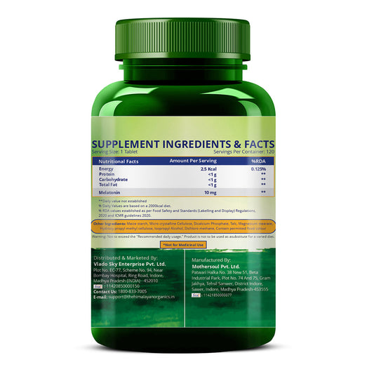 Himalayan Organics Melatonin 10mg Tablets