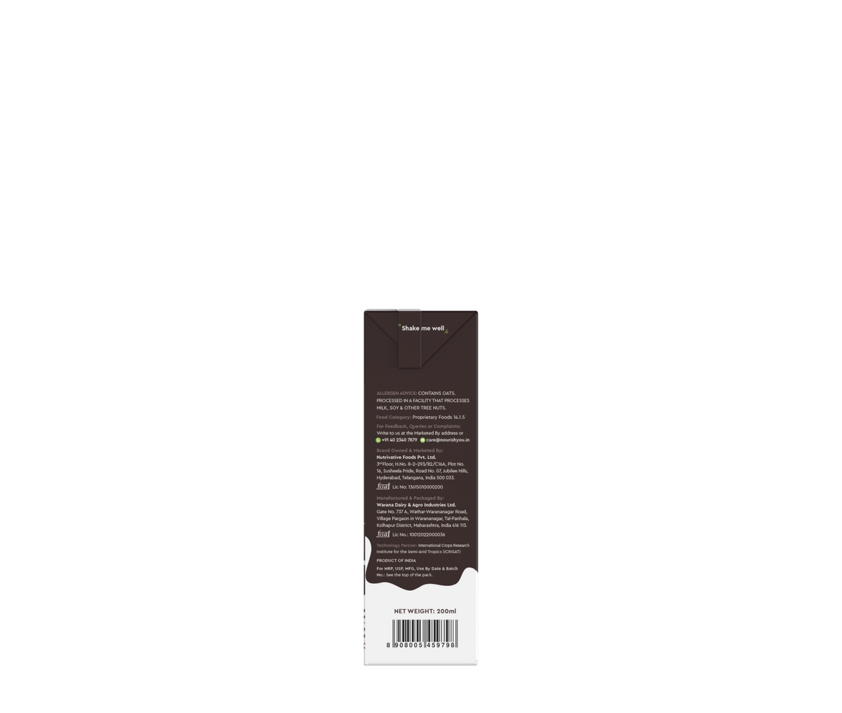 Nourish You Millet mlk chocolate flavour | subscription 200 ml (pack of 6)