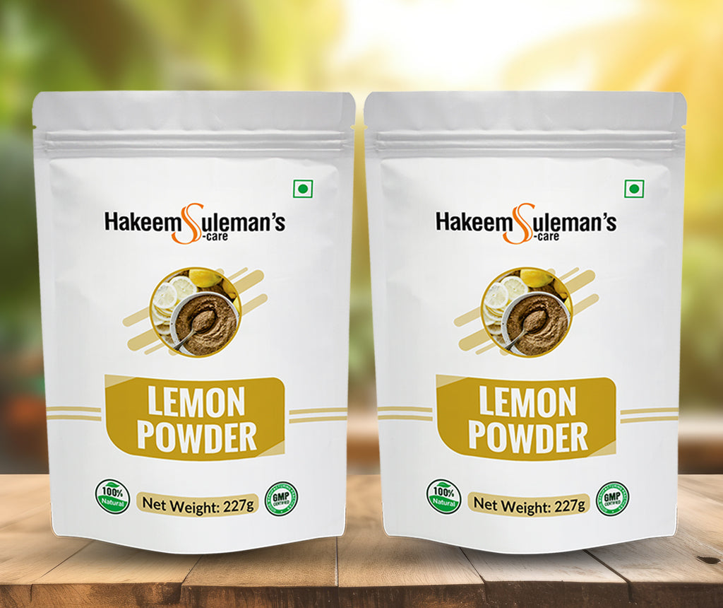 Atiya Herbs Lemon Powder in a traditional bowl, showcasing its fine texture for natural face masks and skincare. - Image 6