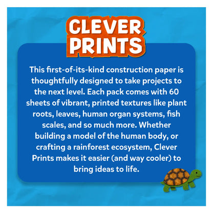Skillmatics Clever Prints Life Science Construction Paper 60 Sheets