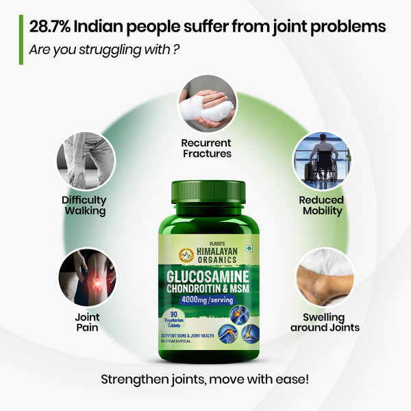 Himalayan Organics Glucosamine Chondroitin & MSM Vegetarian Tablets
