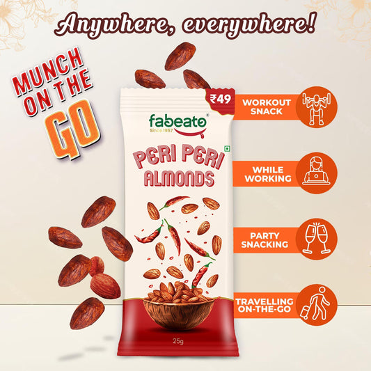 Fabeato Munch on the Go Snack Premium Peri Peri Almonds