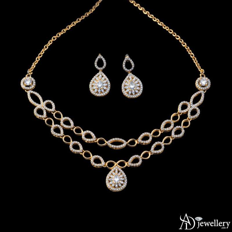 Matching teardrop earrings sparkling