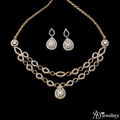 Matching teardrop earrings sparkling