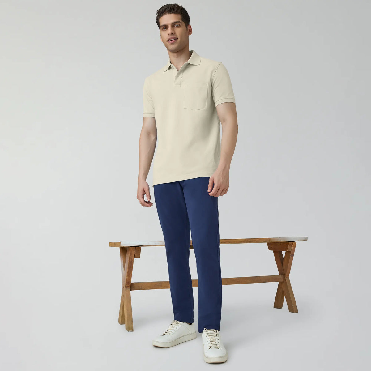 XYXX Code Polo T-shirts Almond White - view 3