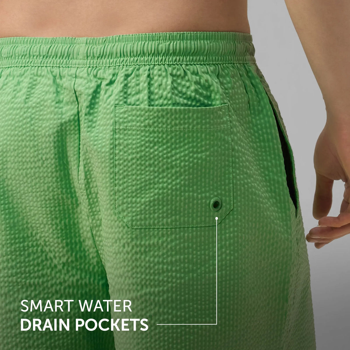 XYXX Seersucker Swim Shorts - Grass Green - view 5