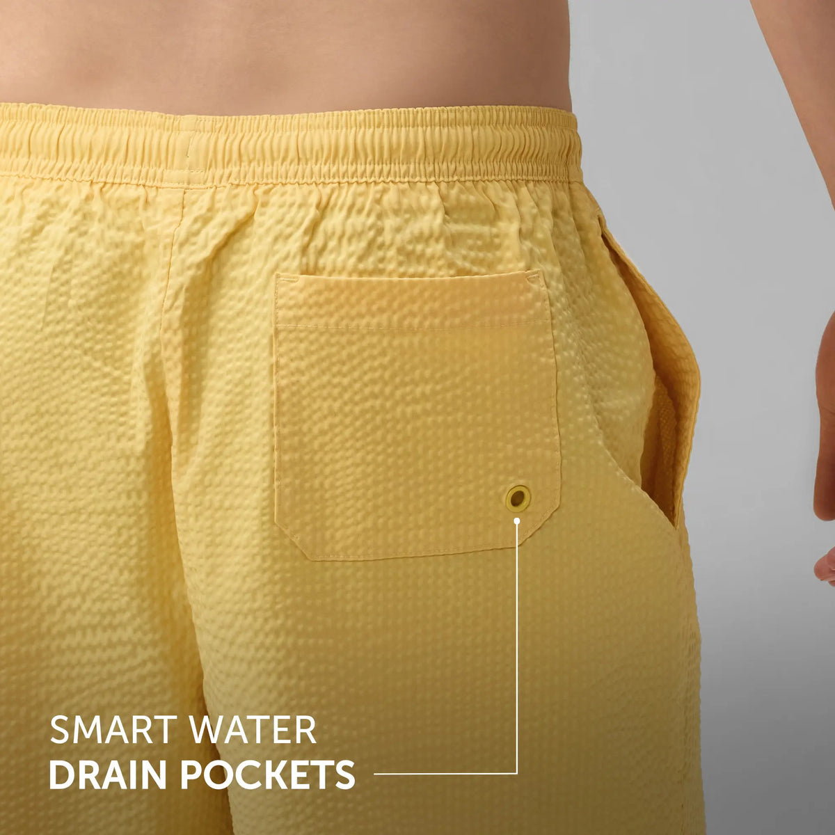 XYXX Seersucker Swim Shorts - Mustard Yellow - view 5