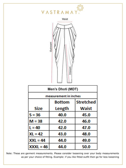VASTRAMAY Men's White Cotton Silk Blend Dhoti - PUSHMYCART