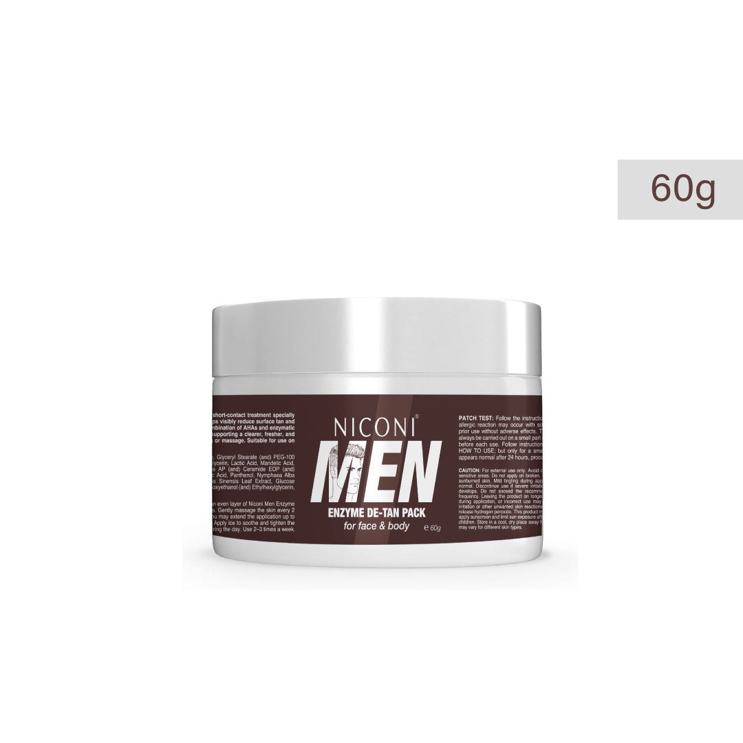 Niconi Men Enzyme De-Tan Pack For Face & Body (60g)