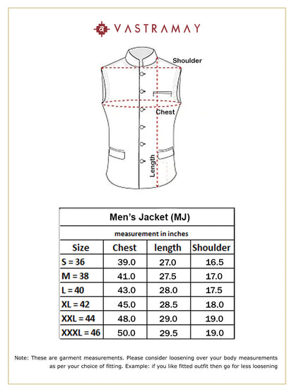 Vastramay Men's Mint Green Ethnic Motif Printed Nehru jacket - PUSHMYCART