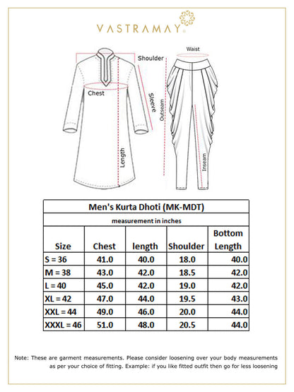 Vastramay Men's Purple And White Cotton Blend Kurta And Dhoti Set - PUSHMYCART