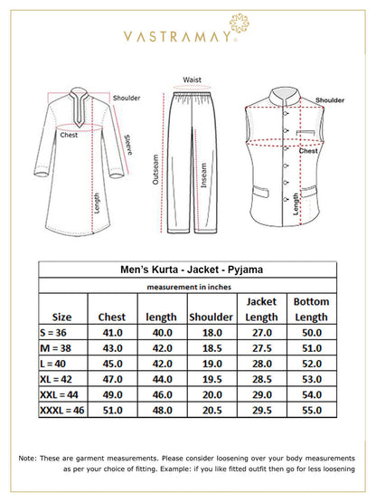 vastramay mens orange jacket with pink kurta and pyjama set