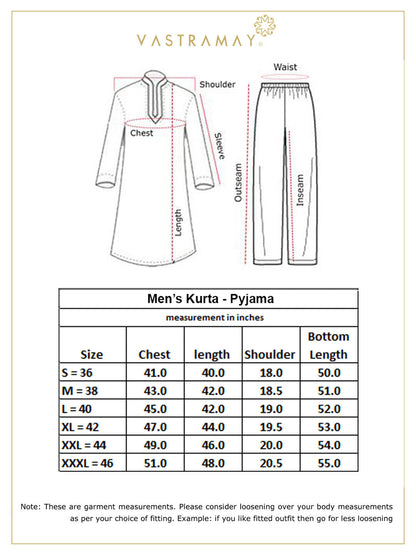 VASTRAMAY Men's Grey Cotton Kurta and Pyjama Set - PUSHMYCART