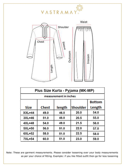 Vastramay Men's Plus Size Purple Silk Blend Kurta Pyjama Set - PUSHMYCART