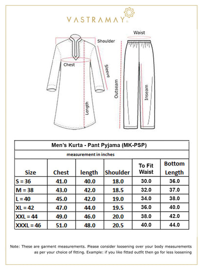 vastramay mens gray and cream cotton blend kurta and pyjama set 1