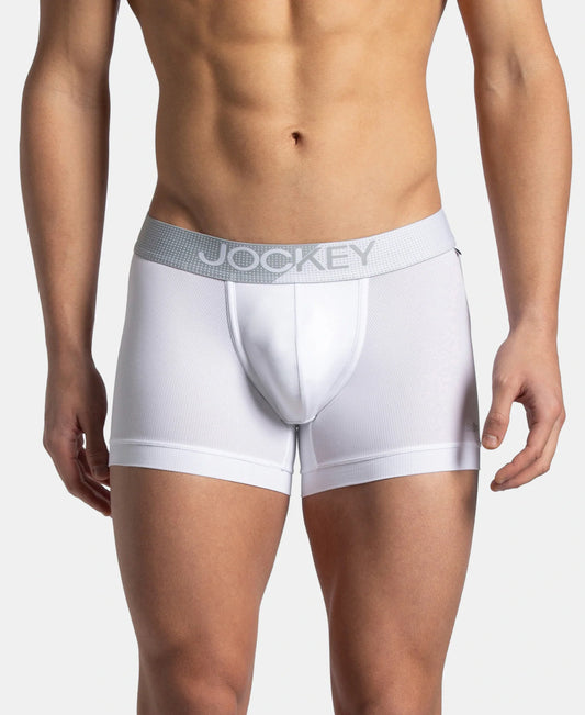 microfiber mesh elastane stretch performance trunk with staydry technology white mm05