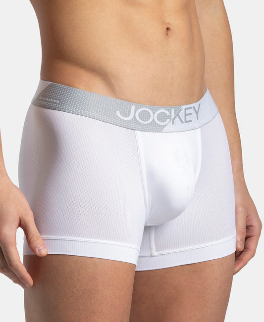 microfiber mesh elastane stretch performance trunk with staydry technology white mm05