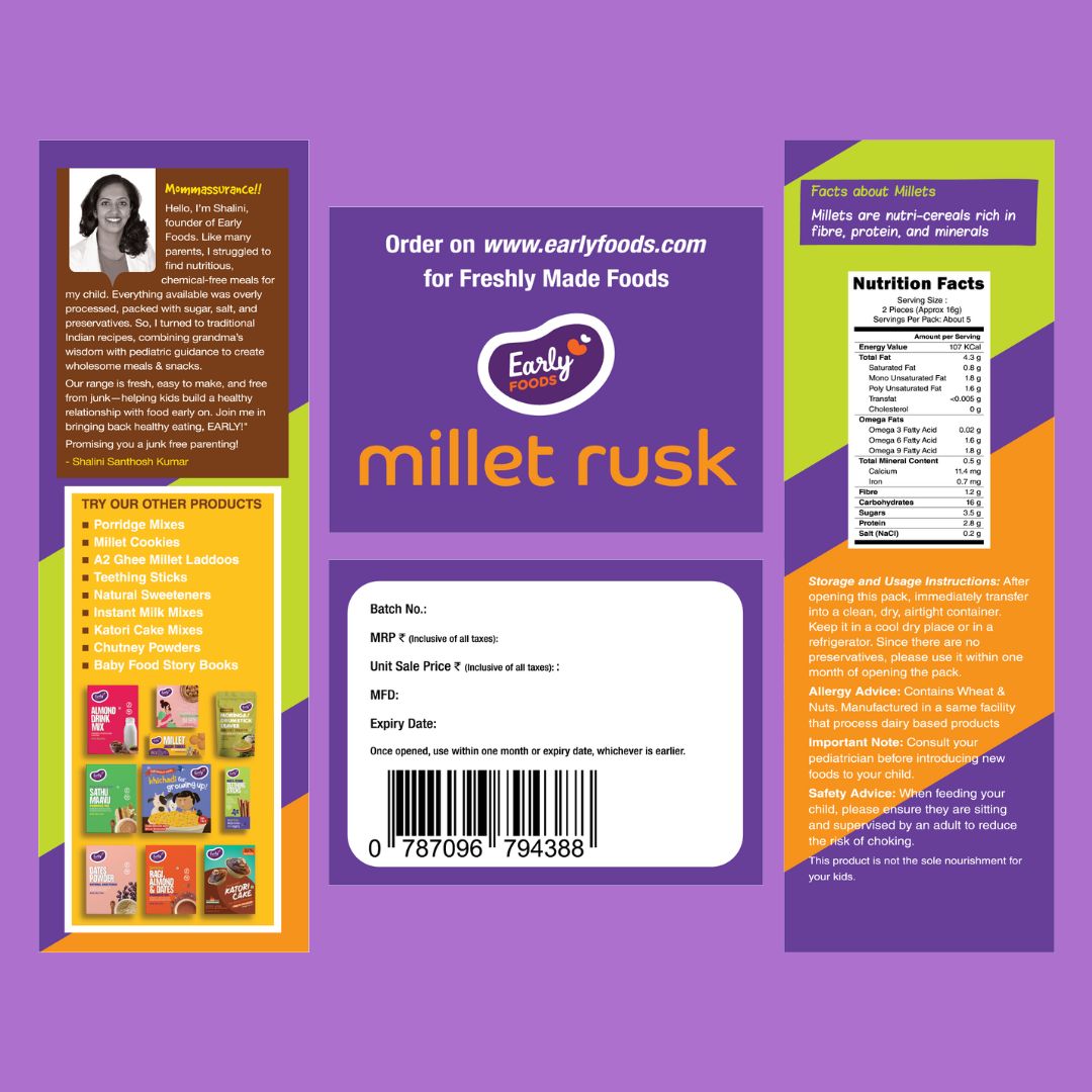 Early Foods Chota Pack Multigrain Millet Rusk