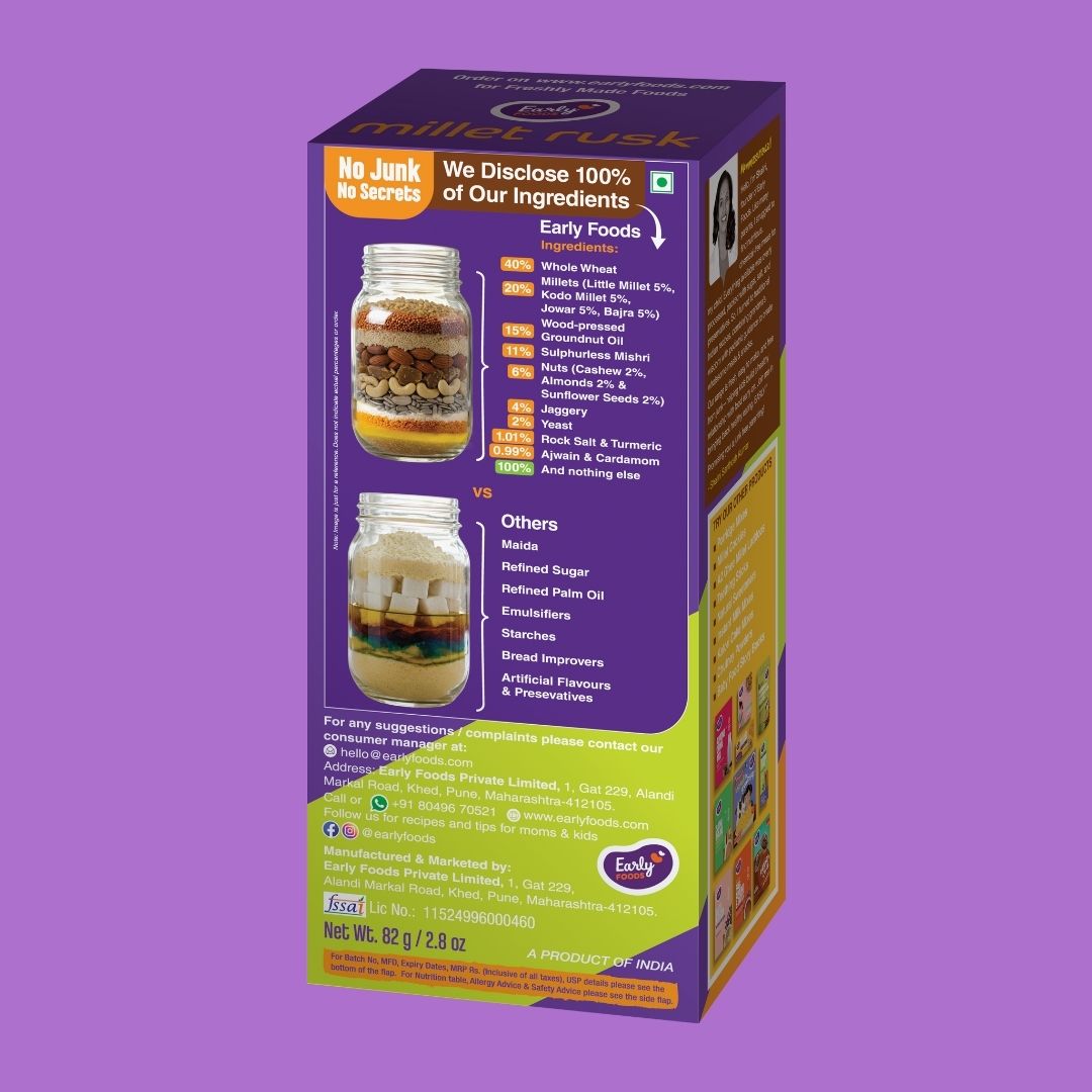 Early Foods Chota Pack Multigrain Millet Rusk