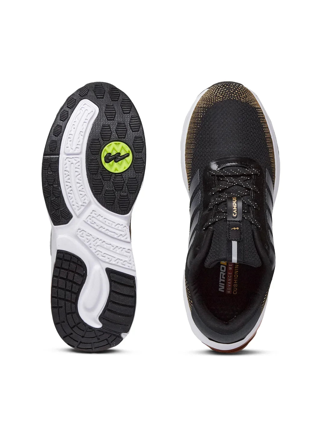Campus MOLAR Black Mens Running Shoes