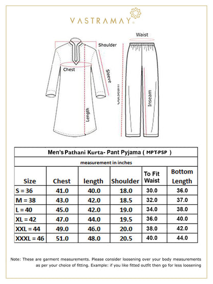 vastramay mens white cotton blend pathani kurta with pant set