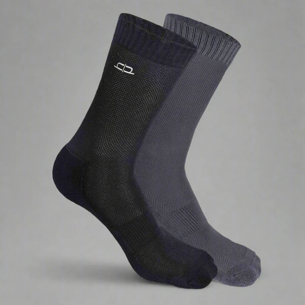Heelium Bamboo Men Crew Socks (Solids) - 2 Pairs