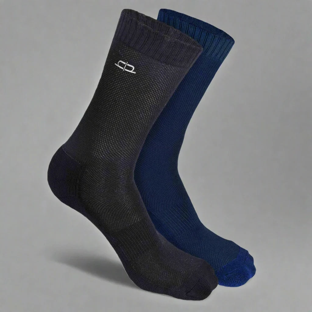 Heelium Bamboo Men Crew Socks (Solids) - 2 Pairs