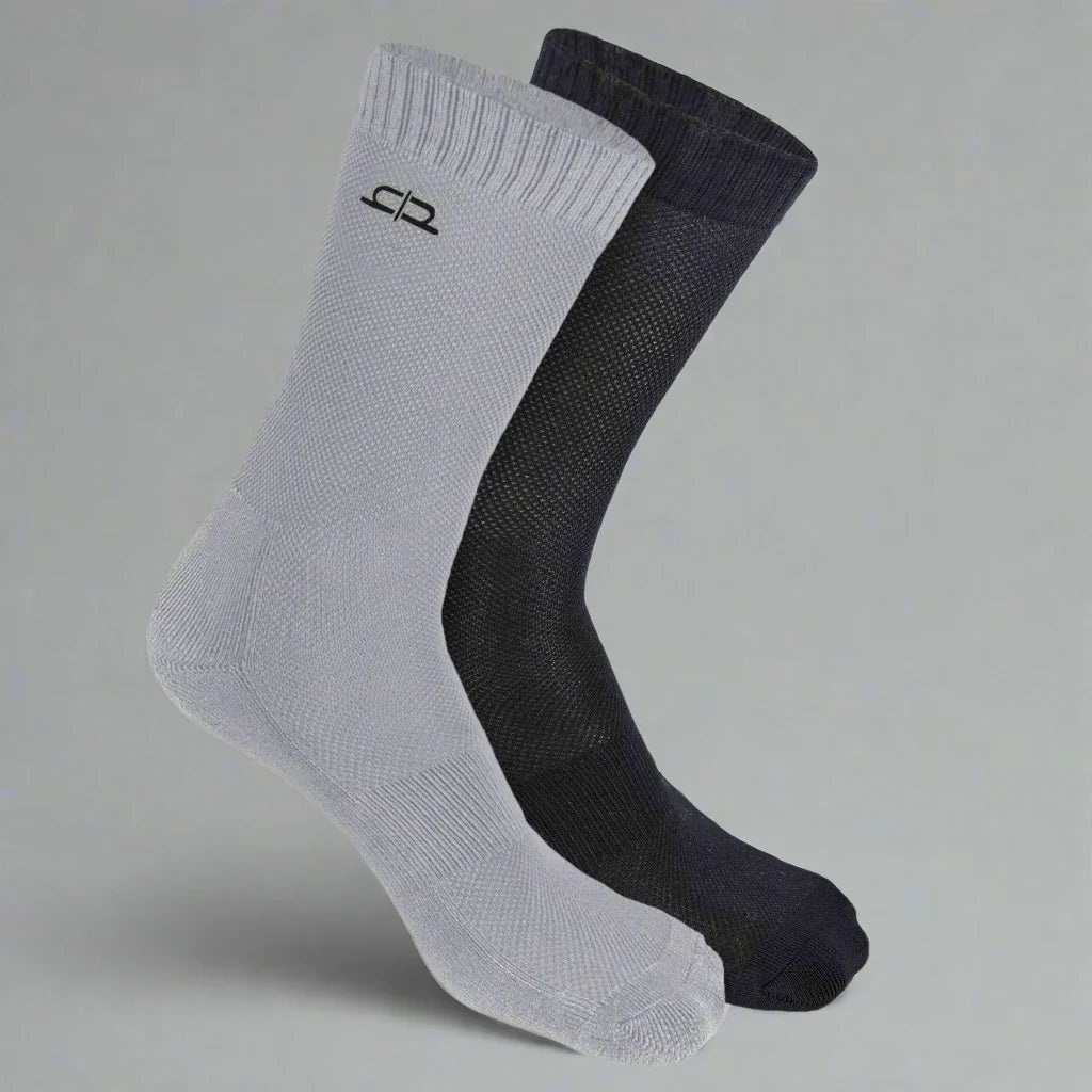 Heelium Bamboo Men Crew Socks (Solids) - 2 Pairs