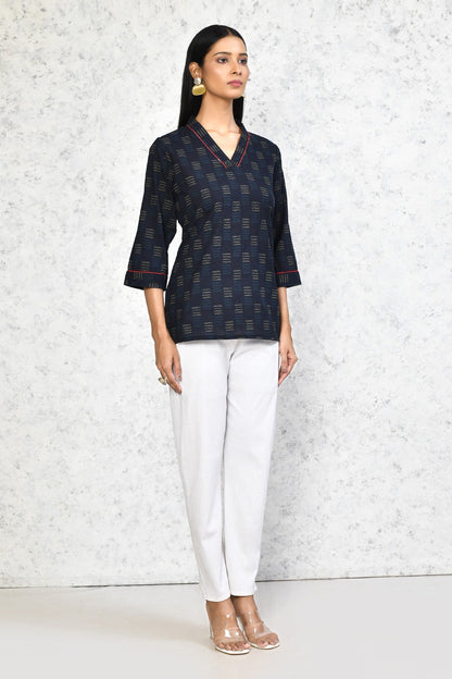 Miravan Womens Blue Printed Indigo Tunic - view 10