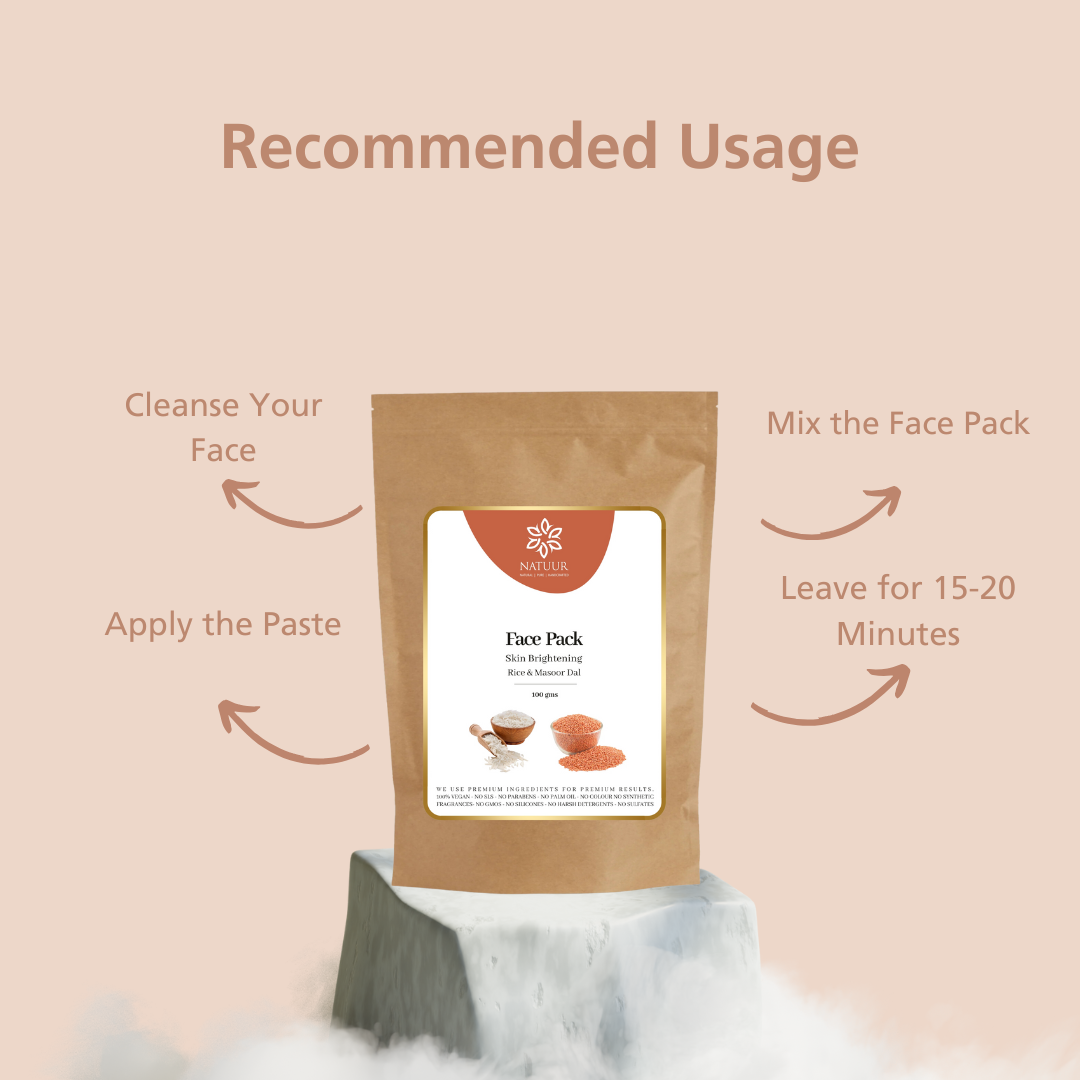 Natuur Face Pack Rice & Masoor Dal Skin Brightening 100gm