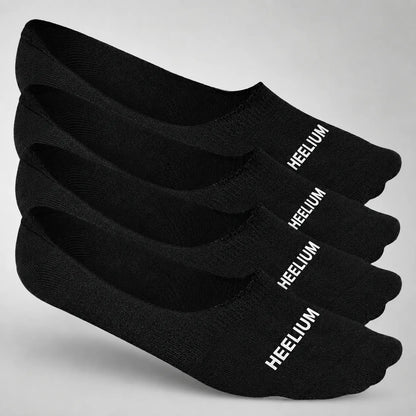 Heelium Bamboo No Show Socks for Men (Solid) - Pack of 4