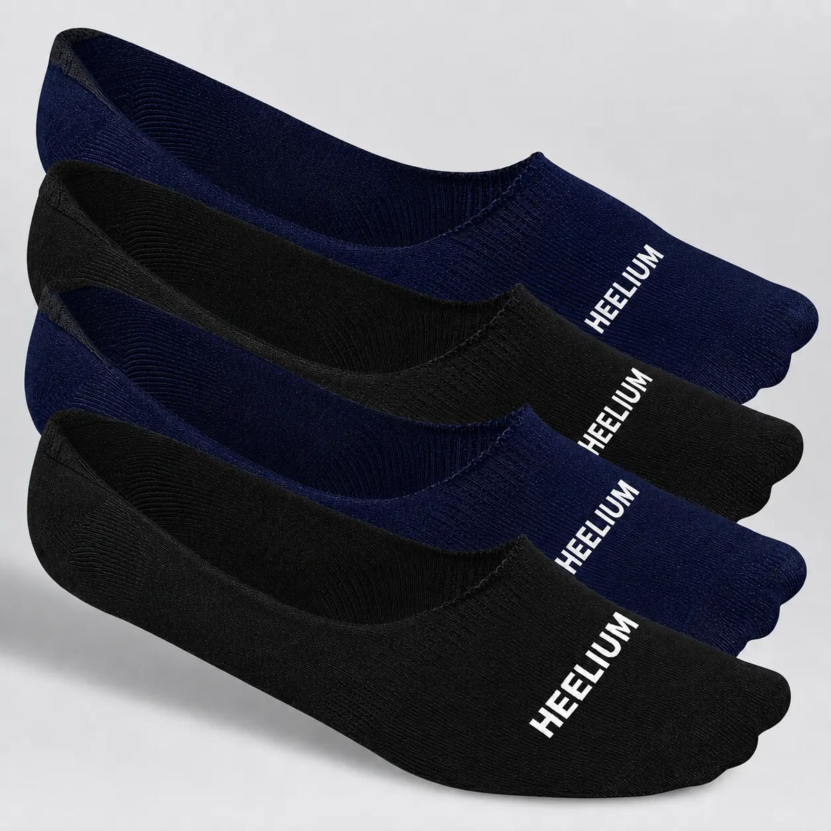 Heelium Bamboo No Show Socks for Men (Solid) - Pack of 4
