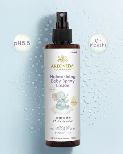 AreoVeda moisturizing baby spray lotion bottle