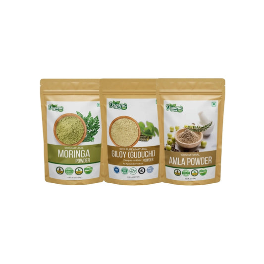 Organic Zing Moringa Giloy and Amla Powder Combo