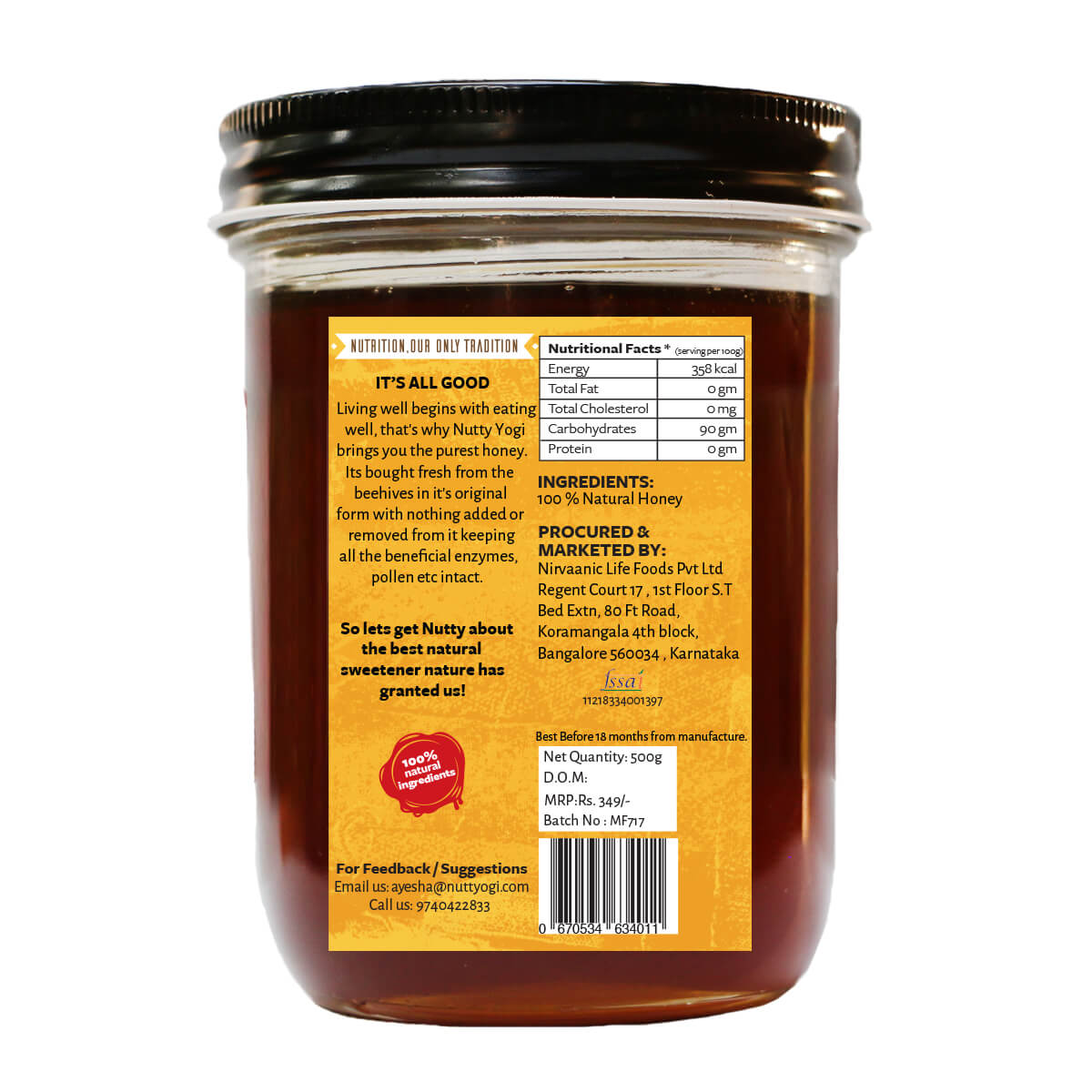 Nutty Yogi Multiflora Dark Honey 500gm