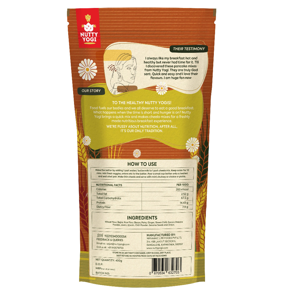 Nutty Yogi Multigrain Cheela Mix 400g