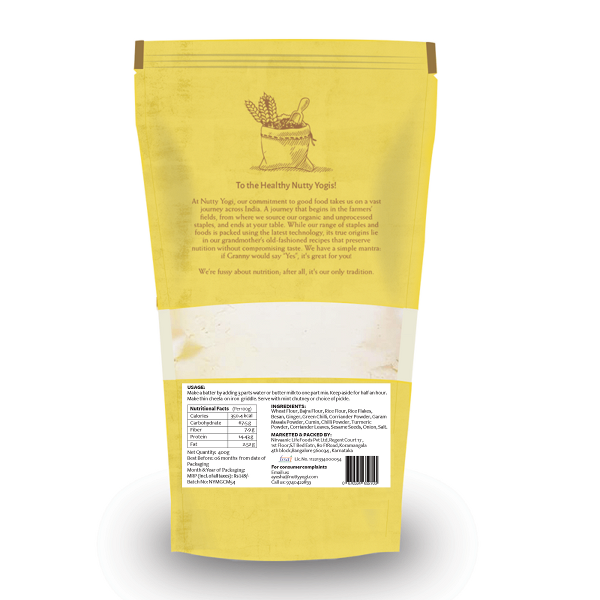 Nutty Yogi Multigrain Cheela Mix 400g