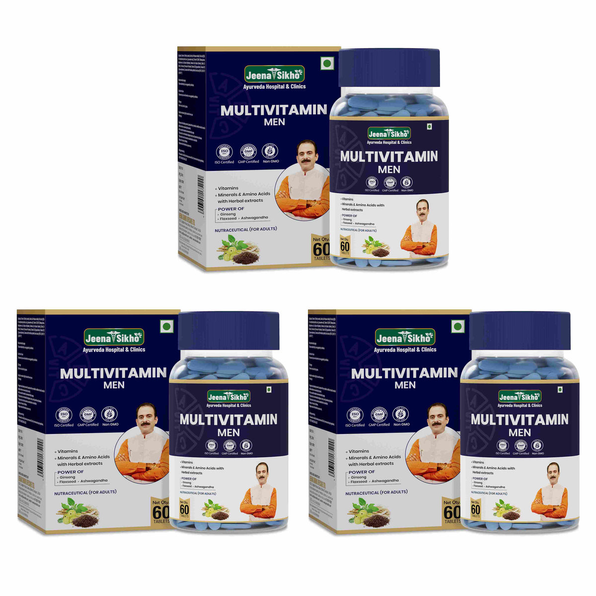 Jeena Sikho Multivitamin for Men Daily Energy Immunity and Muscle Support Tablets