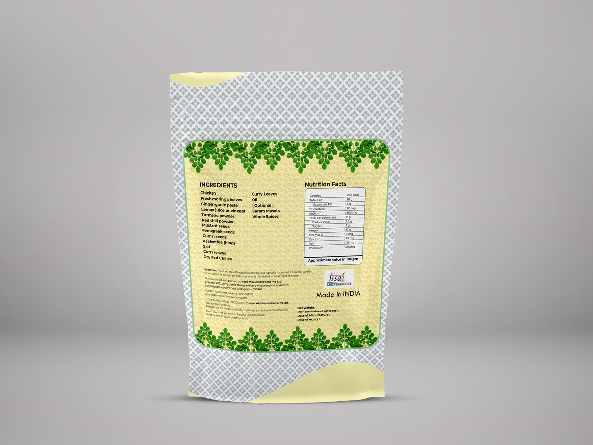 Prakruthi Munagaaku (Moringa) Chicken Pickle - PUSHMYCART